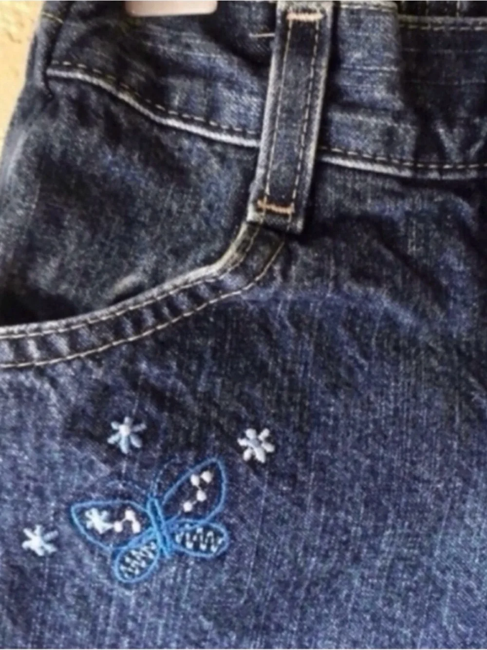 Riders Jeans Girls Y2K Embroidered Casual Denim Blue Jeans Baby Girls 18 Months